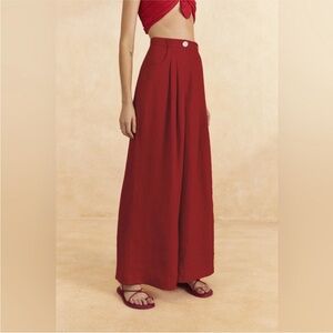 RED HIGH WAIST PANTS